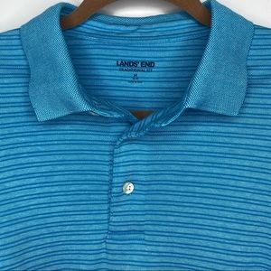 Lands End Polo Golf Shirt Striped